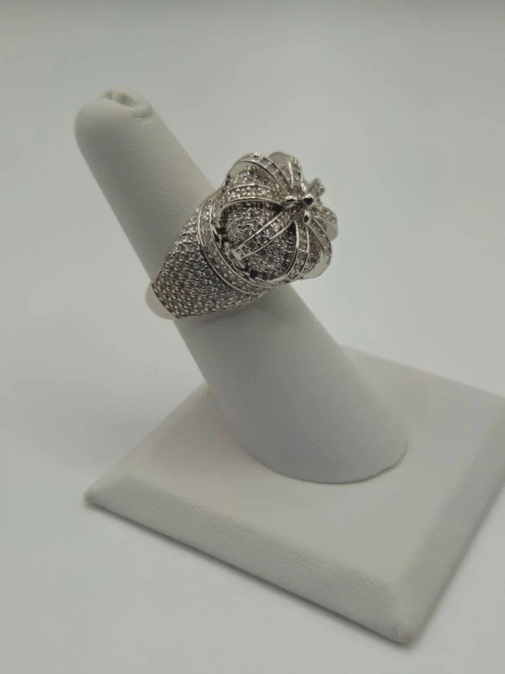 Moissanite 3D Crown Statement Ring S925 Size 6 Heavy 15.7g